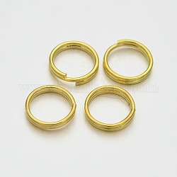 Anelli spezzati in ottone, anelli di salto a doppio anello, oro, 8mm, Foro: 1 mm, circa  7mm diametro interno, circa 3180pcs/500g
