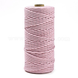 コットン糸  マクラメコード  装飾的な糸のスレッド  DIYの工芸品について  ギフトラッピングとジュエリー作り  ピンク  3mm  約109.36ヤード（100m）/ロール。