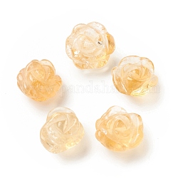 Perline di citrine naturali, fiore, 12~16x11.5~15x7~11mm, Foro: 0.8~1 mm