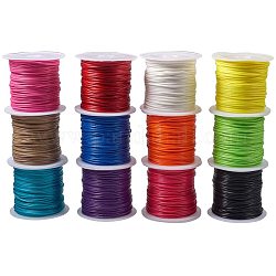 Pandahall 12 Farben 1mm gewachste Polyesterschnur Faden Perlenkette für Schmuckherstellung und Makramee-Lieferungen, 12 x 10.9 Yard