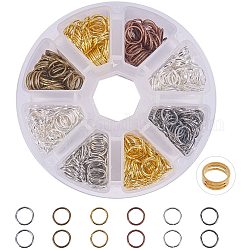 Anelli di salto aperti misti anelli di salto in ferro, colore misto, 10x1mm, circa  8mm diametro interno, circa 600~650 pc / scatola