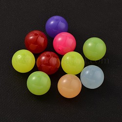 Resin Beads, Round, Mixed Color, 18mm, Hole: 3mm, about 200pcs/bag