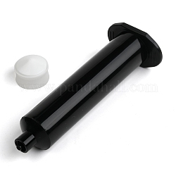 Jeringas dispensadoras de plástico, con pistón, negro, 118x45x29mm, agujero: 2 mm, pistón: 23x17 mm, capacidad: 30ml (1.02 fl. oz)