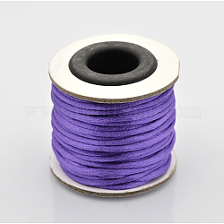Cola de rata macrame nudo chino haciendo cuerdas redondas hilos de nylon trenzado hilos, color de malva, 2mm, alrededor de 10.93 yarda (10 m) / rollo