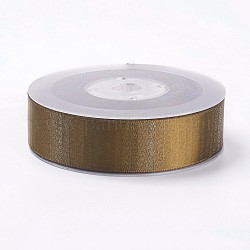 Doppelseitiges Polyester-Satinband, mit metallischer Goldfarbe, Kamel, 5/8 Zoll (16 mm)