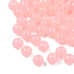 Luminous Acrylic Beads, Glow in the Dark, Round, Misty Rose, 6mm, Hole: 1.6mm, about 4600pcs/500g