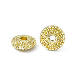 Crémaillère perles en alliage placage, rondelle, or clair, 8~8.5x3mm, Trou: 2.4mm