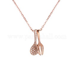 925 подвесные стерлингового серебра ожерелья, ложка вилка, розовое золото 