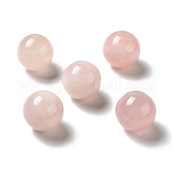 Naturale perle di quarzo rosa, Senza Buco / undrilled, tondo, 25~25.5mm