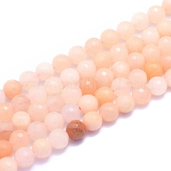 Natürliche rosa Aventurin Perlen Stränge, Runde, facettiert (128 Facetten), 8 mm, Bohrung: 1.2 mm, ca. 49 Stk. / Strang, 15.16 Zoll (38.5 cm)