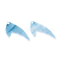 Colgantes de acrílico, de piedras preciosas de imitación, forma de cola de pez, azul aciano, 31.5x16.5x2.4mm, agujero: 2 mm