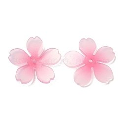 Tappo con perlina fiore in resina epossidica, cinque petali, roso, 20x20x2mm, Foro: 1.2 mm