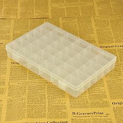 Recipientes de almacenamiento de abalorios de plástico, Caja divisoria ajustable, blanco, 270x175x42mm