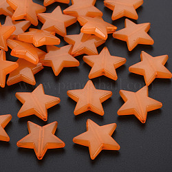 Perles en acrylique de gelée d'imitation, étoiles du nord, orange foncé, 20.5x22x5mm, Trou: 1.8mm, environ 500 pcs/500 g