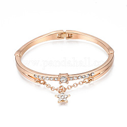 Bracelet breloque étoile strass cristal, bracelet articulé en laiton pour femme, or, diamètre intérieur: 2x2-1/4 pouce (5.2x5.8 cm)