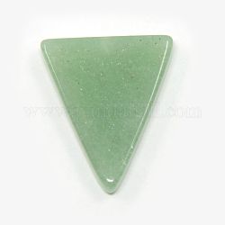 Triangle Gemstone Natural Green Aventurine Pendants, Half Drilled, 30x25x5mm, Hole: 1mm