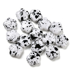 Perles acryliques opaques peintes à la bombe, étoiles du nord, blanc, 14.5x15x6.5mm, Trou: 2.2mm