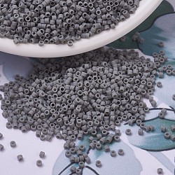 Perles miyuki delica, cylindre, Perles de rocaille japonais, 11/0, (db0761) gris opaque mat, 1.3x1.6mm, Trou: 0.8mm, environ 20000 pcs / sachet , 100 g / sac