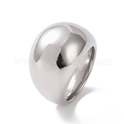 304 anillo de dedo de cúpula gruesa de acero inoxidable para hombres y mujeres, color acero inoxidable, nosotros tamaño 6~9 (16.5~18.9 mm)