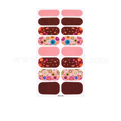 Нейл-арт полное покрытие нейл-арт оклейка, полоски для ногтей с блестками, самоклеящийся, для женщин и девочек diy украшения для ногтей, красочный, 27x8.5~16 мм, 16шт / лист