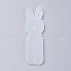 Moules de marque-page lapin en silicone, moules de résine, tête de lapin, blanc, 92x29x4.5mm, diamètre intérieur: 89x25 mm