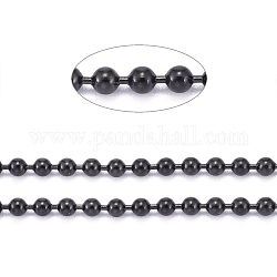 Cadenas de bolas de 304 acero inoxidable, con carrete, electroforesis negro, 2mm, aproximadamente 32.8 pie (10 m) / rollo