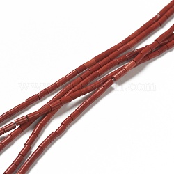 Rosso naturale perline di diaspro fili, colonna, 4.3~5.6x2.3~2.5mm, Foro: 0.9 mm, circa 82~86pcs/filo, 14.96~17.71 pollici (38~45 cm)