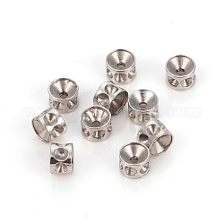 Supports de perles avec strass en 304 acier inoxydable, colonne, couleur inoxydable, convient pour strass de 3 mm, 8x5mm, Trou: 1.6mm