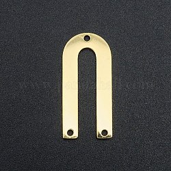 201つのステンレス鋼のアーチのシャンデリアのコンポーネントのリンク  3穴リンク  レーザー切断  uの形状  ゴールドカラー  26x12x1mm  穴：1.6mm