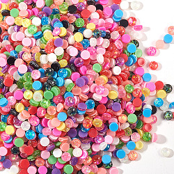 Кабошоны из смолы, ногтей декоративные аксессуары, плоско-круглые, разноцветные, 5x3 мм , около 2000 шт / мешок