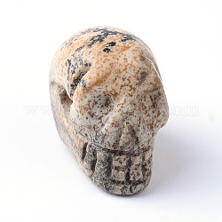 Imágenes naturales cuentas de jaspe, cráneo, 15~17x19~22x9~13mm, agujero: 3~4 mm