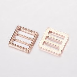 Connecteurs de filigrane en alliage, carrée, or rose, 10.5x10.5x1.5mm