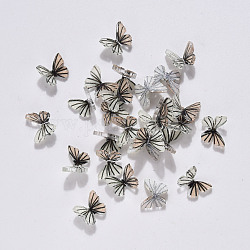 3d Harz Cabochons, Nail Art Stollen, Nagelkunstdekoration Zubehör, Schmetterling, Schiefer grau, 7.5x7~8x2~3 mm