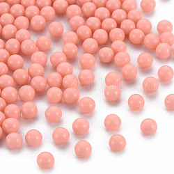 Perles acryliques opaques, sans trou, ronde, saumon clair, 4mm, environ 14000 pcs/500 g