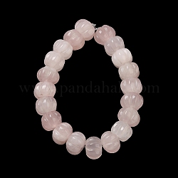 Chapelets de perles en quartz rose naturel, citrouille, 10x14x12.5mm, Trou: 1mm, Environ 20 pcs/chapelet, 7.72''~7.76'' (19.6~19.7 cm)