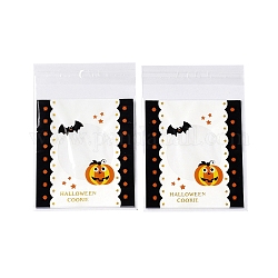 Пластиковый пакет для выпечки на тему хэллоуина, с самоклеющейся, для шоколада, конфеты, печенье, квадратный, серый, 130x100x0.2 мм, около 100 шт / упаковка