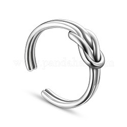 Shegrace vintage knot 925 anillos de puño de plata esterlina, anillos abiertos, plata antigua, 18mm
