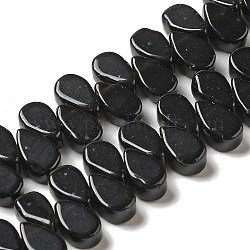 Hebras de cuentas de obsidiana de caoba negra natural, lágrima, superior perforado, 9~10x5~5.5x3.5~4mm, agujero: 0.7 mm, aproximamente 40~48 pcs / cadena, 7.09~7.28'' (18~18.5 cm).