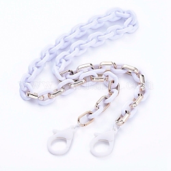 Colliers personnalisés en acrylique et en plastique ccb, chaînes de lunettes, chaînes de sac à main, avec fermoirs à pince en plastique, blanc, 26.97 pouce (68.5 cm)
