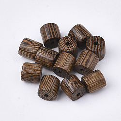 Perles en bois de wengé naturel, non teint, colonne, chameau, 8x8mm, Trou: 1.4mm