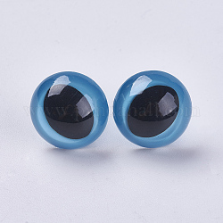 Handwerk Plastik Puppe Augen, mit Pads, Gefüllte Spielzeugaugen, Sicherheitsaugen, Deep-Sky-blau, 15 mm, Stift: 5.5 mm