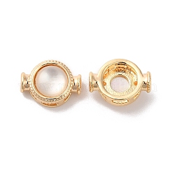 Perline in ottone, con shell, rotondo e piatto, vero placcato oro 18k, 11x8x5mm, Foro: 1 mm