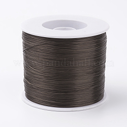 Cuerda de cristal elástica plana coreana, Hilo de cuentas elástico, para hacer la pulsera elástica, café, 0.5mm, alrededor de 546.8 yarda (500 m) / rollo
