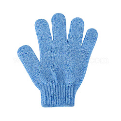 Guanti di nylon, guanti esfolianti, per la doccia, scrub spa e corpo, blu fiordaliso, 185x150mm