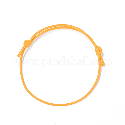 Корейская вощеной шнур браслет полиэстера делает, оранжевые, регулируемым диаметром: 40~70 мм
