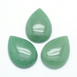 Cabochons d'aventurine vert naturel, goutte , 34~35x24~25x6.5~7mm