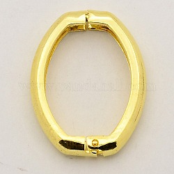 Messing-Schnallen Shortener, twister Spangen, ovalen Ring, golden, 27x20x3.5 mm