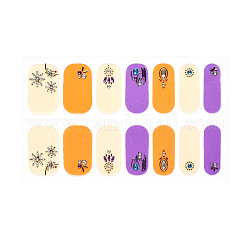 Couverture complète nombre autocollants pour ongles, auto-adhésif, autocollant, pour les décorations d'ongles, colorées, 24x8mm, 14pcs / feuille