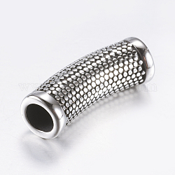 316 chiusure magnetiche in acciaio inossidabile chirurgico con estremità incollate, tubo, argento antico, 28x10mm, Foro: 6 mm