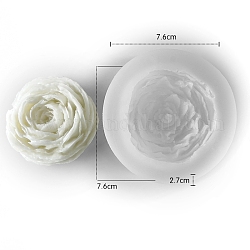 Moules en silicone de qualité alimentaire pour bougies parfumées aux fleurs, moules à bougies, moule à bougie d'aromathérapie, blanc, 7.6x7.6x2.7 cm